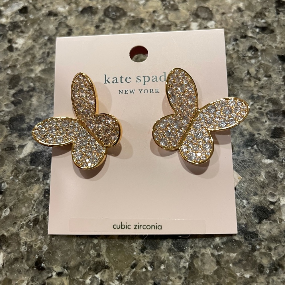 Kate Spade butterfly earrings nwt